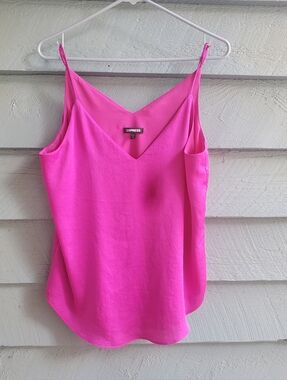 Express Women's Bright Pink V-Neck Cami